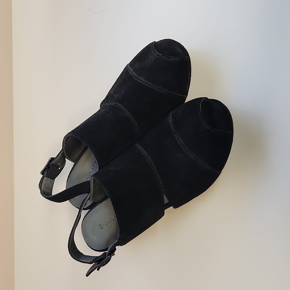 Chocolat Blu ysabel sling back wedge in black